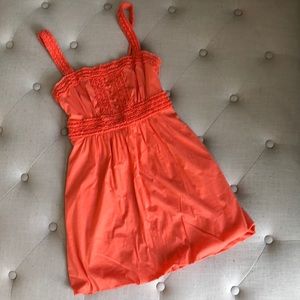 BCBG Maxazria orange bubble dress
